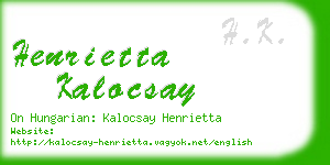 henrietta kalocsay business card